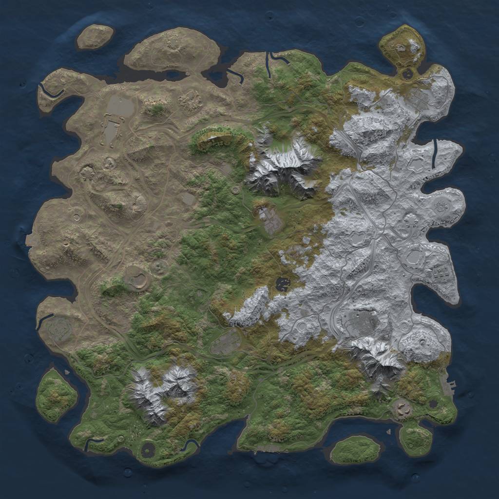 Rust Map: Procedural Map, Size: 5000, Seed: 776058312, 19 Monuments