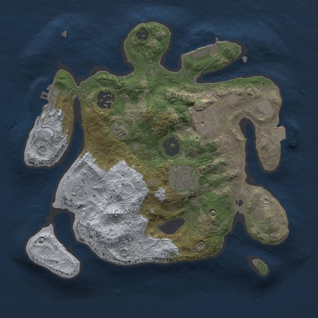 Rust Map: Procedural Map, Size: 2700, Seed: 572594297, 10 Monuments