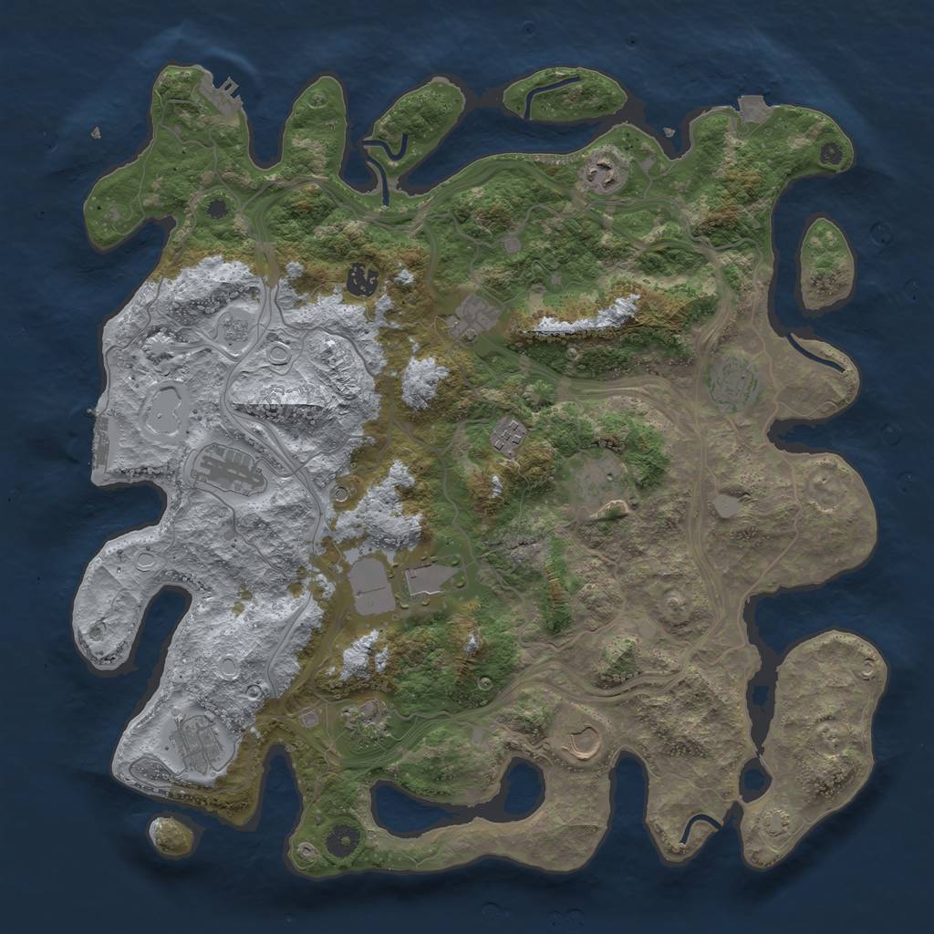 Rust Map: Procedural Map, Size: 4250, Seed: 1360192485, 19 Monuments