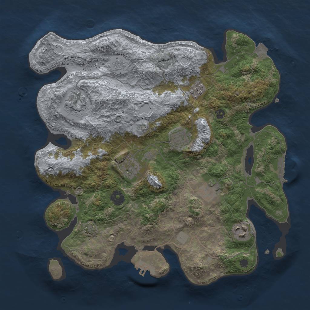 Rust Map: Procedural Map, Size: 3200, Seed: 1659024467, 13 Monuments