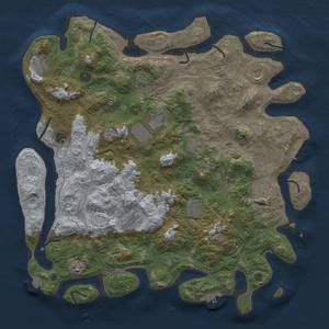 Thumbnail Rust Map: Procedural Map, Size: 4500, Seed: 711994905, 19 Monuments