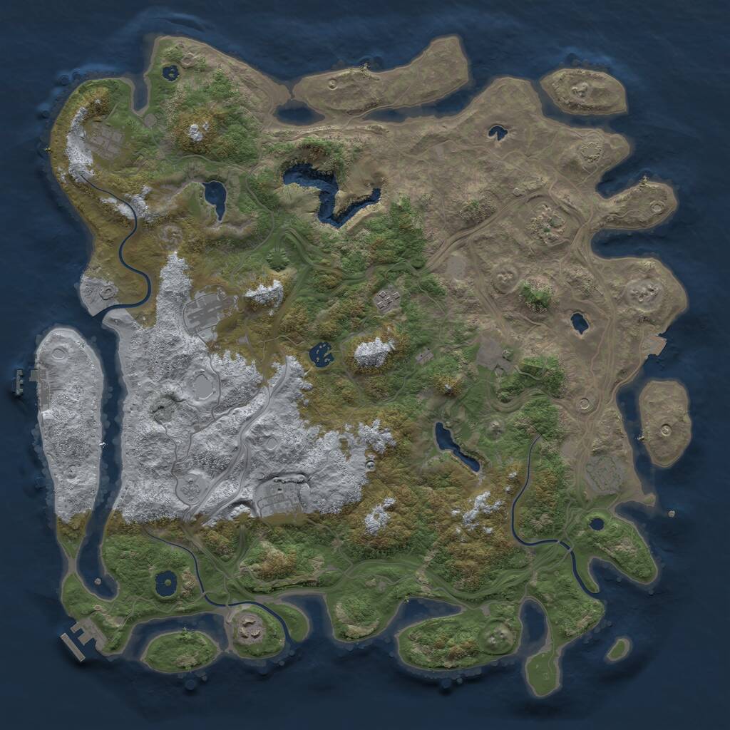 Rust Map: Procedural Map, Size: 4500, Seed: 711994905, 15 Monuments