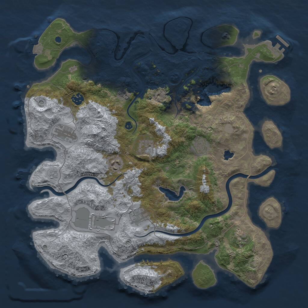 Rust Map: Procedural Map, Size: 4000, Seed: 941569624, 14 Monuments