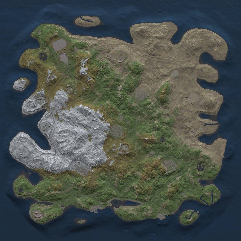 Rust Map: Procedural Map, Size: 4500, Seed: 168278136, 19 Monuments