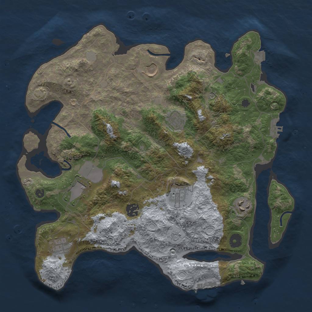 Rust Map: Procedural Map, Size: 3500, Seed: 2670117, 15 Monuments
