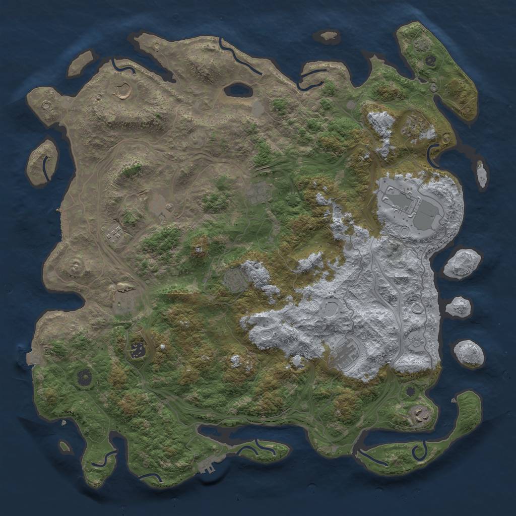 Rust Map: Procedural Map, Size: 4800, Seed: 1274228805, 19 Monuments