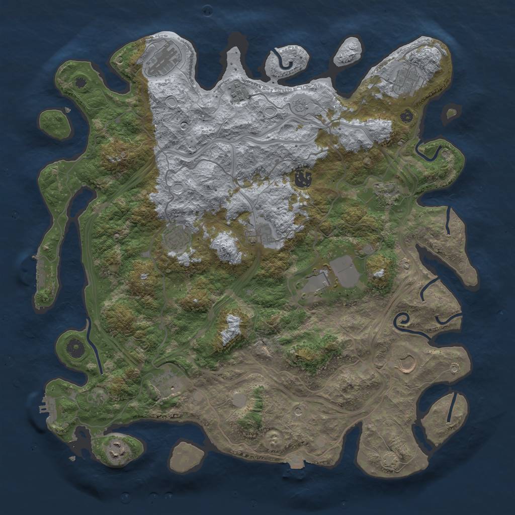 Rust Map: Procedural Map, Size: 4250, Seed: 35371895, 19 Monuments