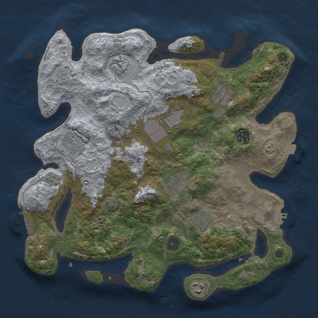 Rust Map: Procedural Map, Size: 3600, Seed: 42144242, 17 Monuments
