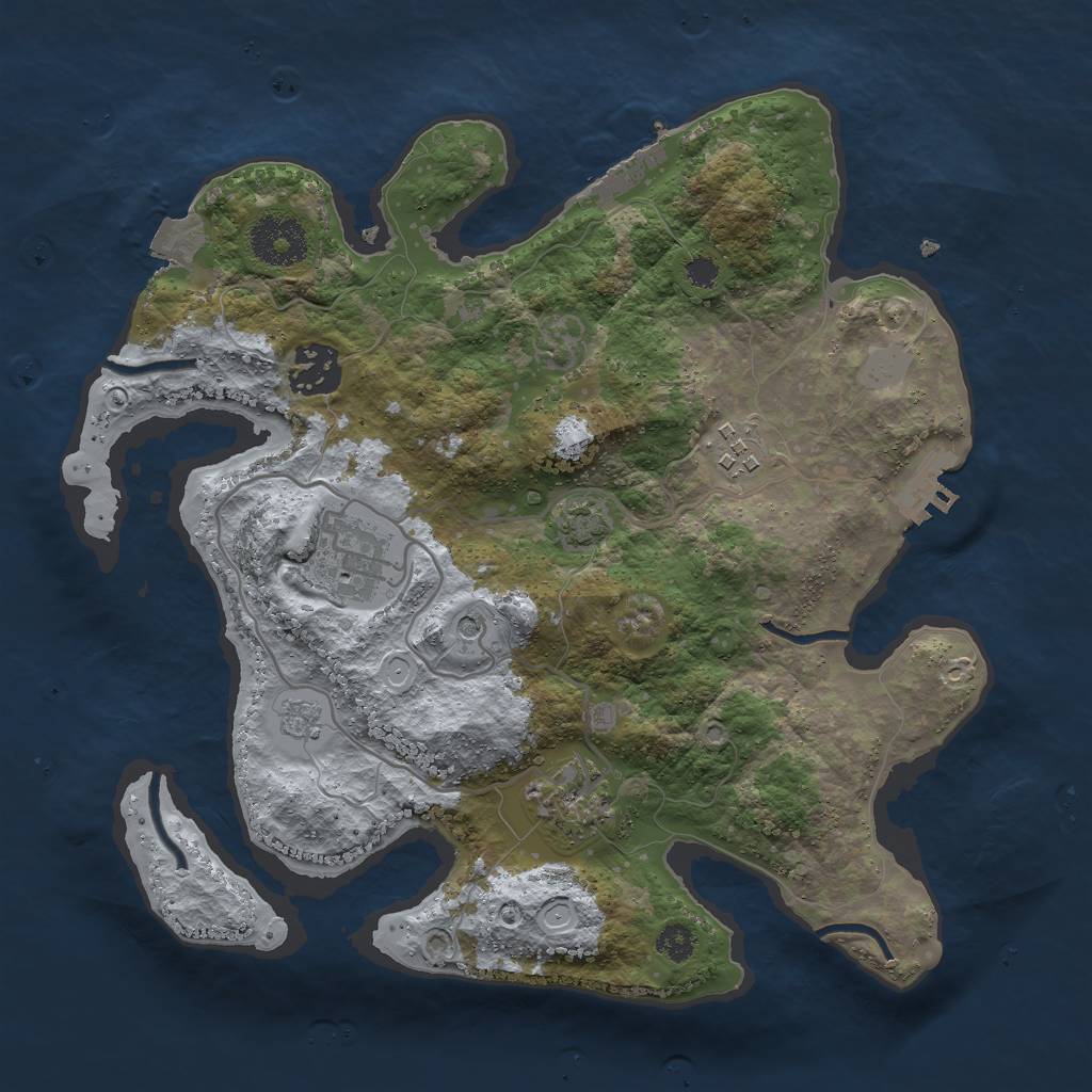 Rust Map: Procedural Map, Size: 3000, Seed: 4601293, 12 Monuments