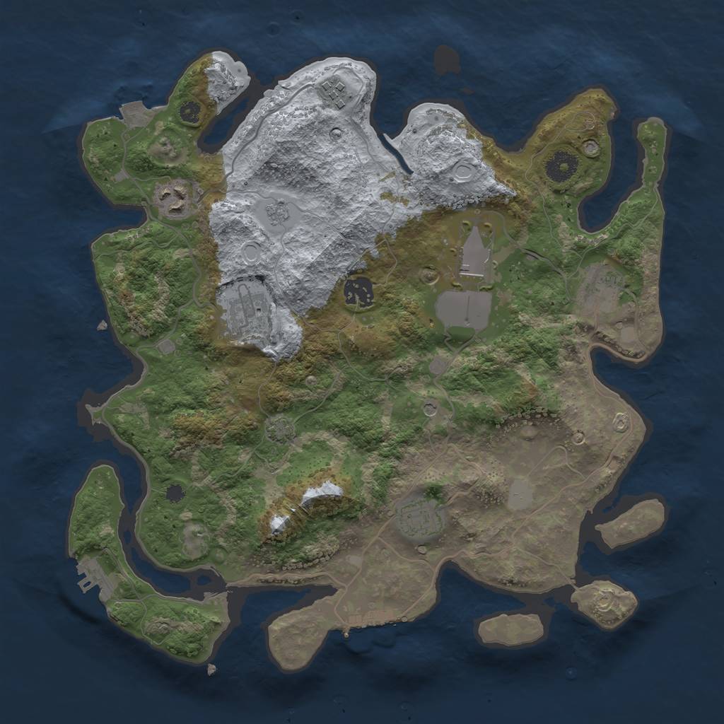 Rust Map: Procedural Map, Size: 3500, Seed: 98217988, 15 Monuments