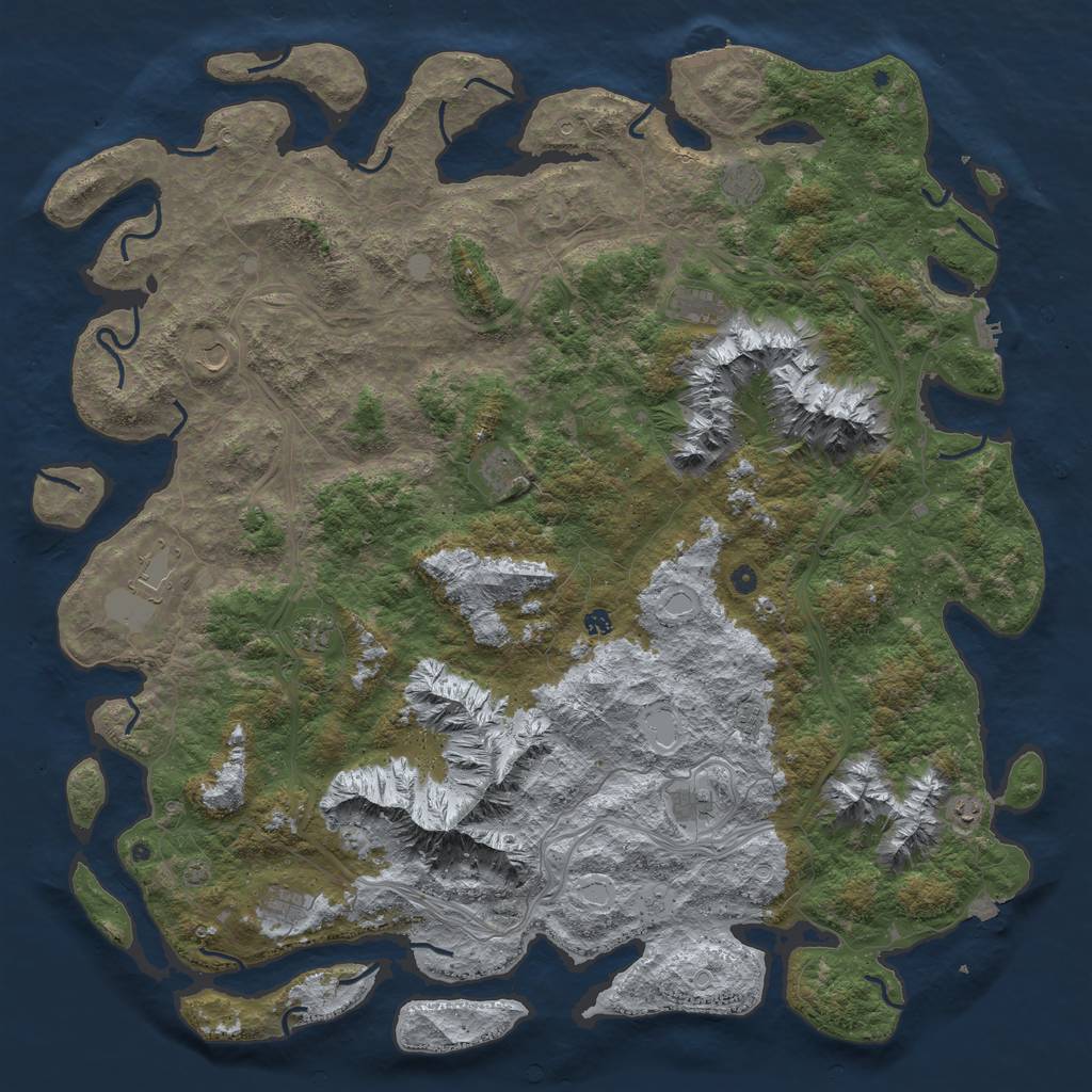 Rust Map: Procedural Map, Size: 6000, Seed: 151114292, 19 Monuments