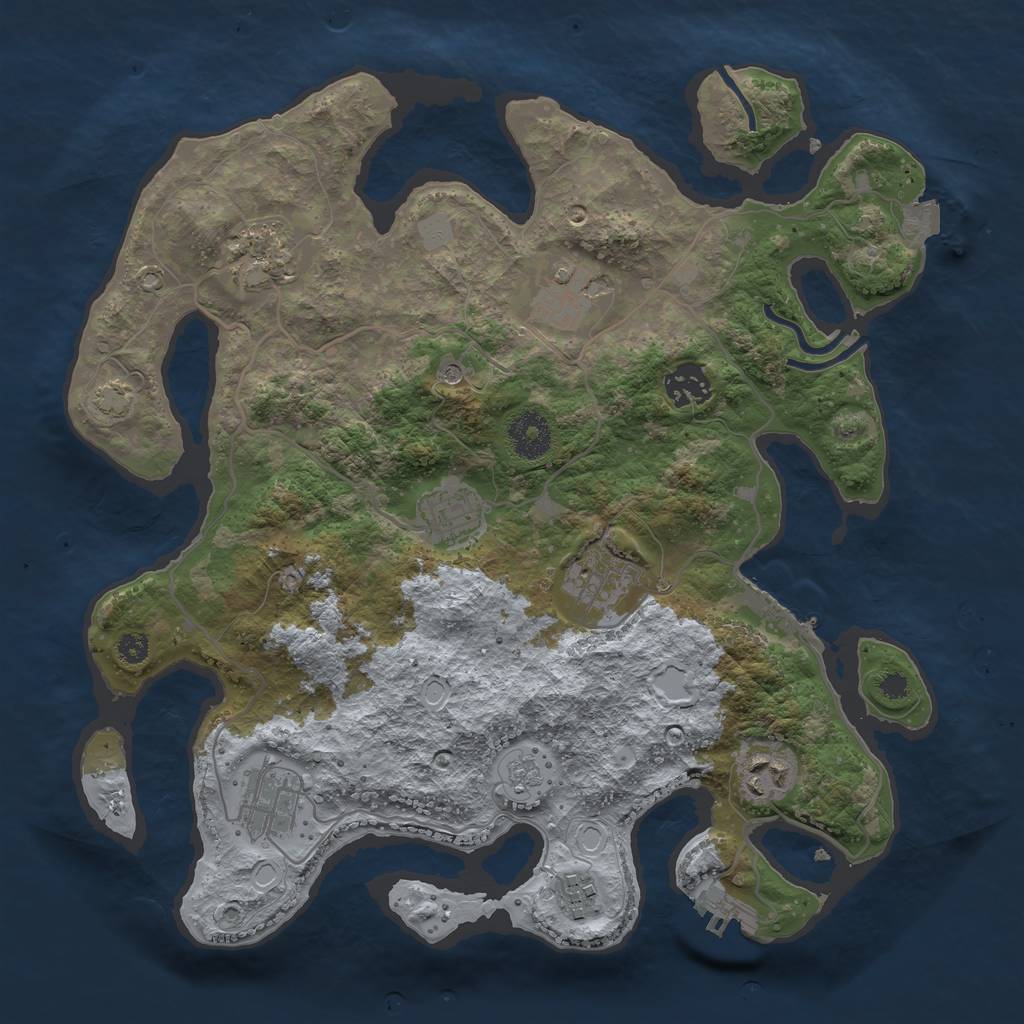 Rust Map: Procedural Map, Size: 3400, Seed: 7017179, 16 Monuments