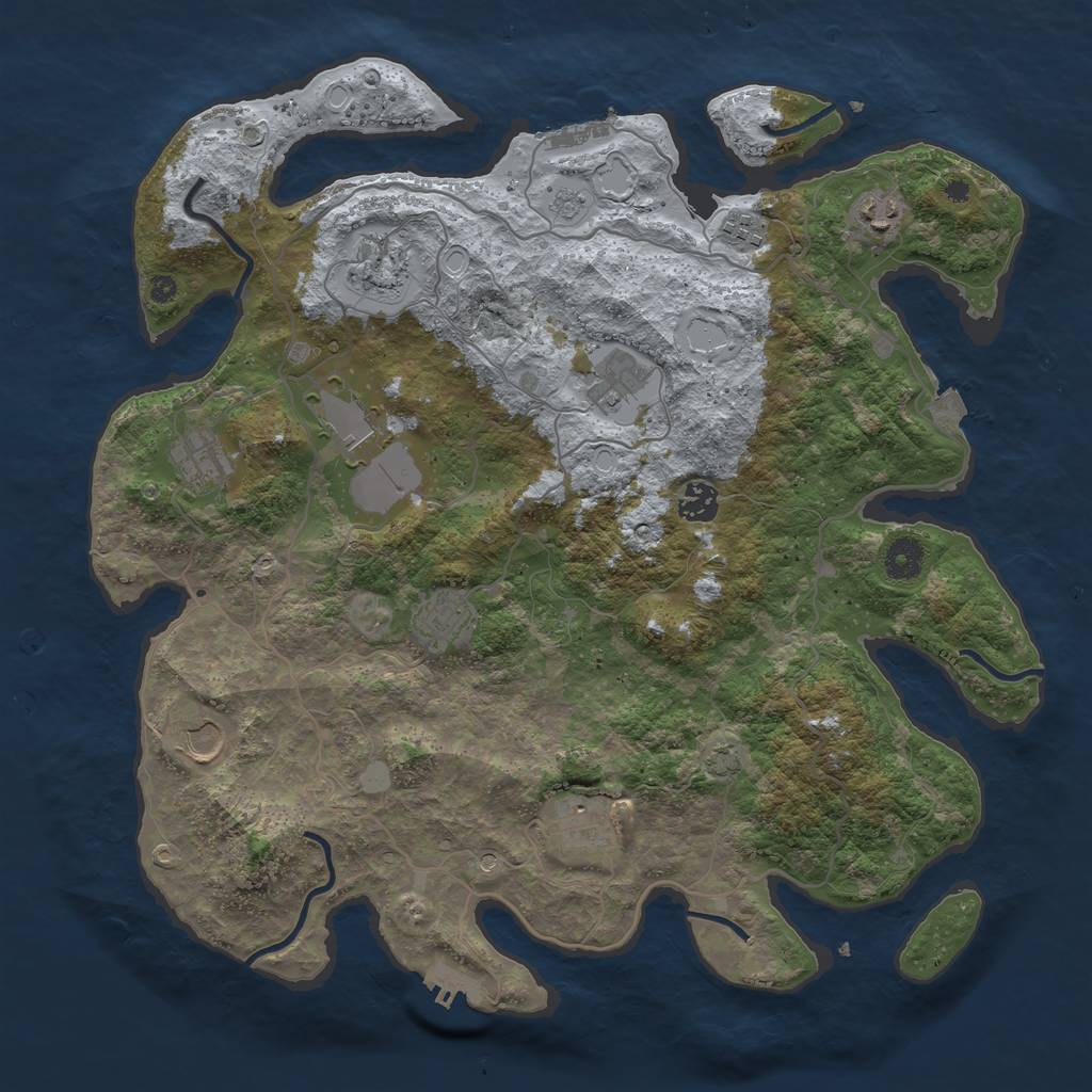 Rust Map: Procedural Map, Size: 4000, Seed: 31713294, 18 Monuments
