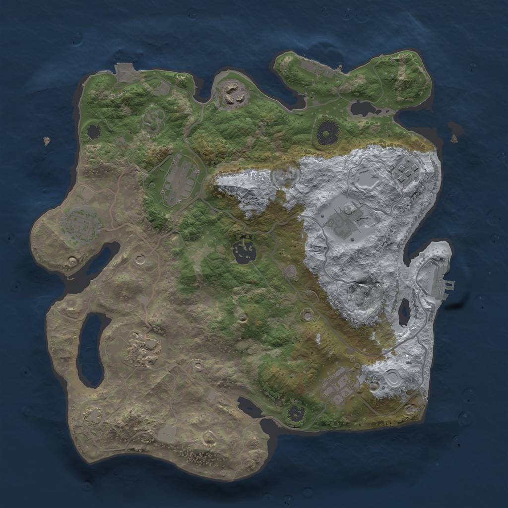 Rust Map: Procedural Map, Size: 3250, Seed: 454005889, 15 Monuments