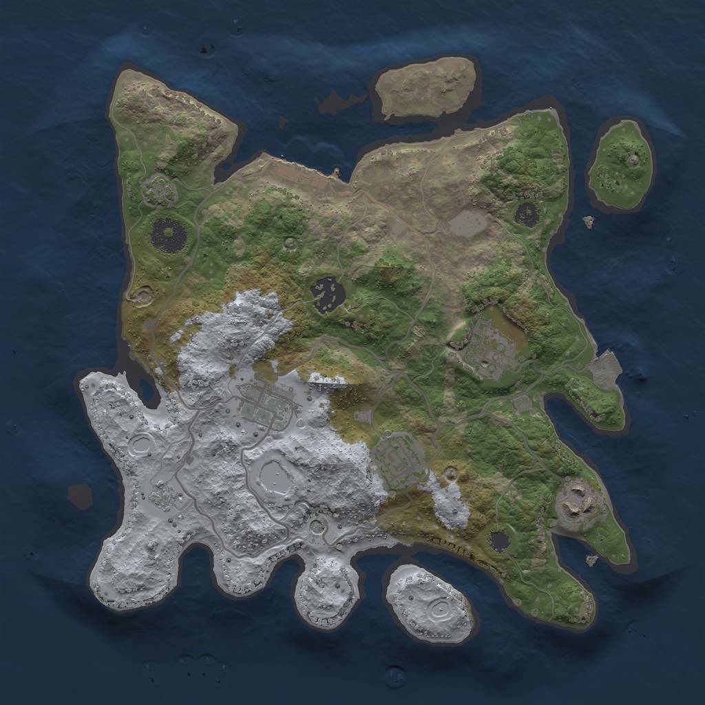 Rust Map: Procedural Map, Size: 3000, Seed: 37680686, 12 Monuments