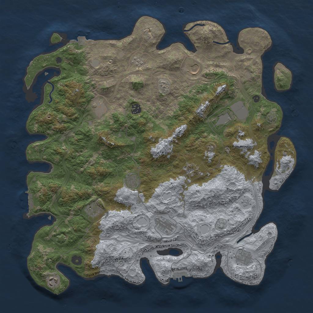 Rust Map: Procedural Map, Size: 4500, Seed: 824654082, 19 Monuments