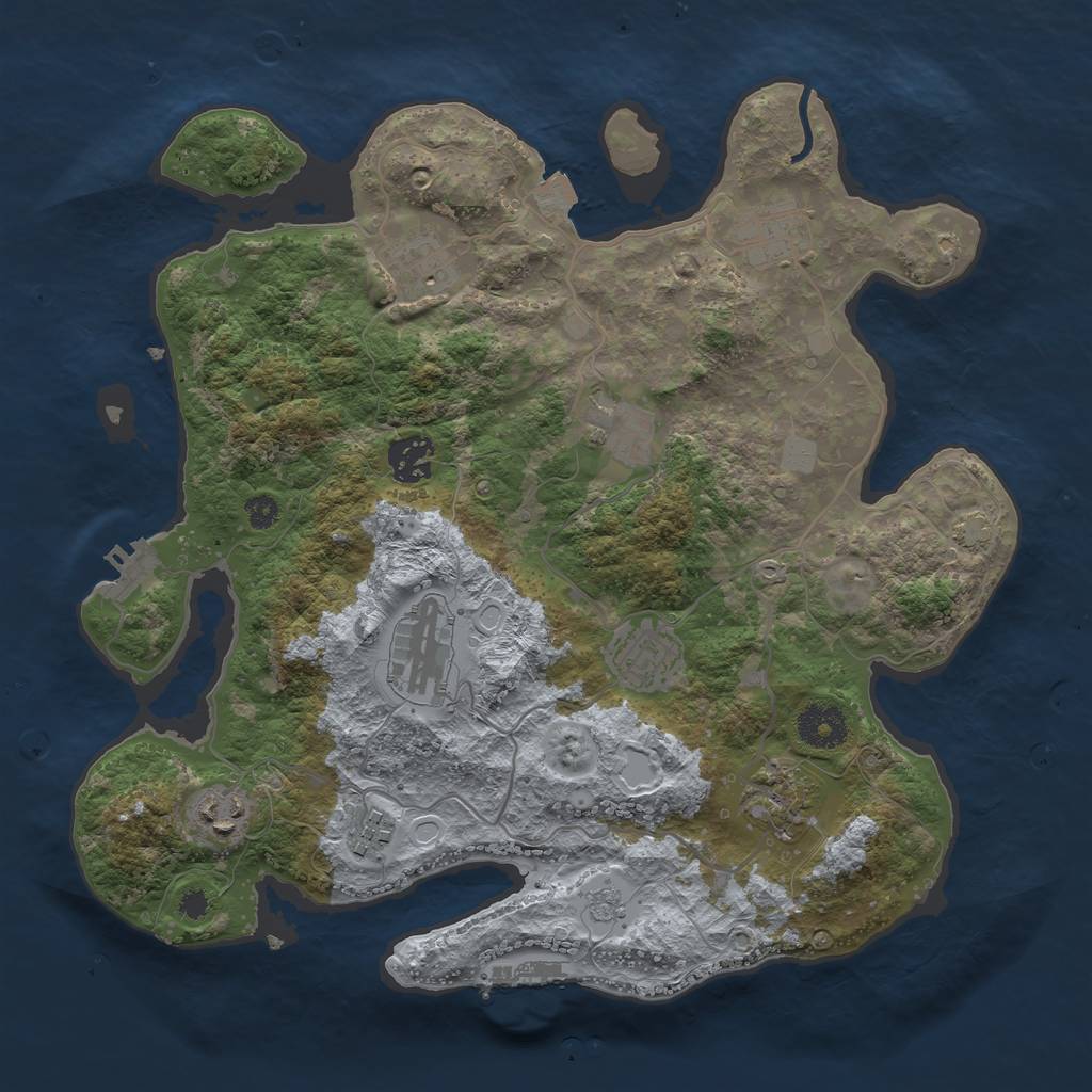 Rust Map: Procedural Map, Size: 3400, Seed: 880901415, 16 Monuments