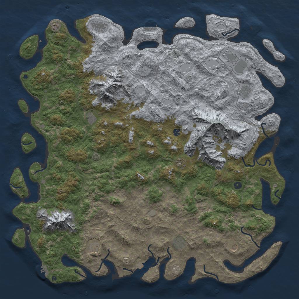 Rust Map: Procedural Map, Size: 6000, Seed: 4789479, 19 Monuments