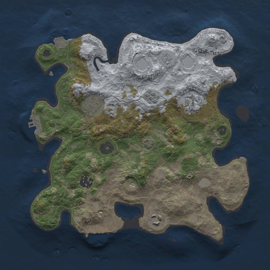 Rust Map: Procedural Map, Size: 3000, Seed: 19017, 13 Monuments