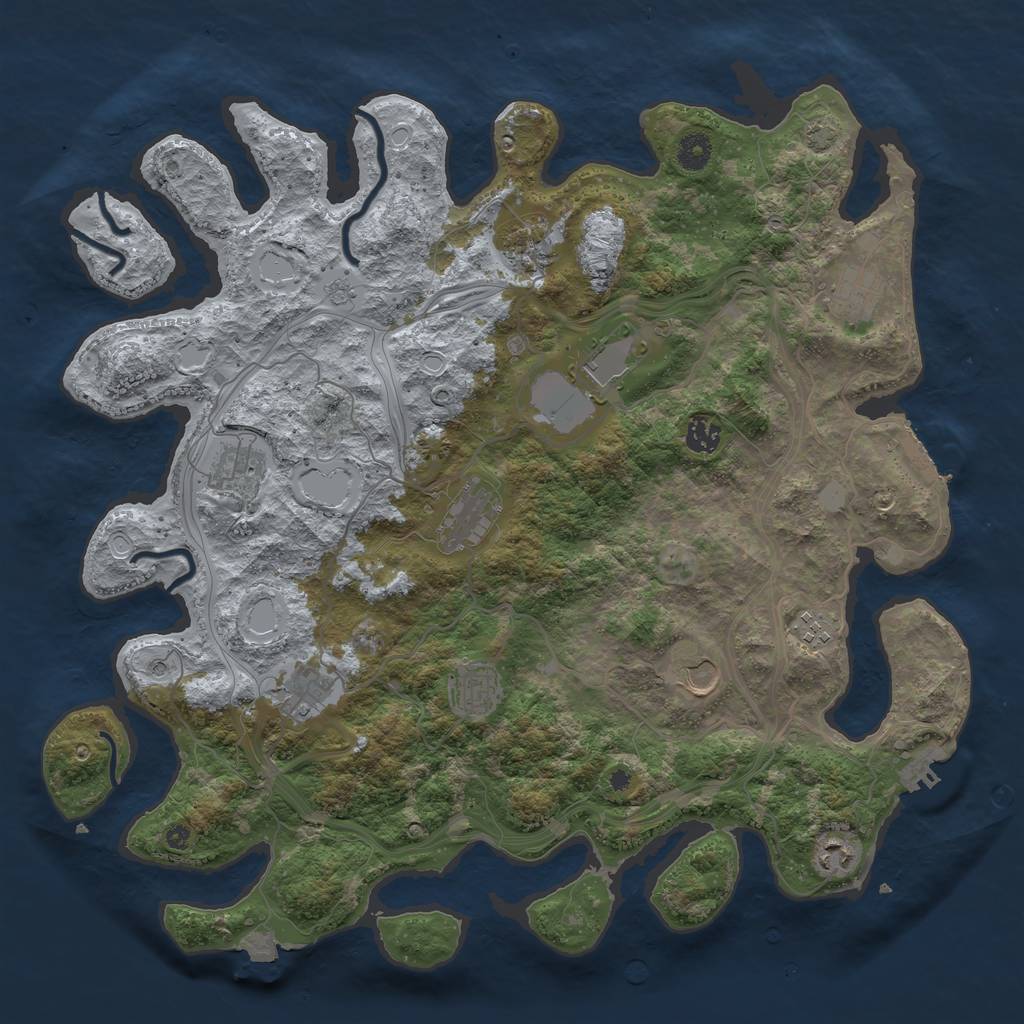 Rust Map: Procedural Map, Size: 4250, Seed: 2050070216, 19 Monuments