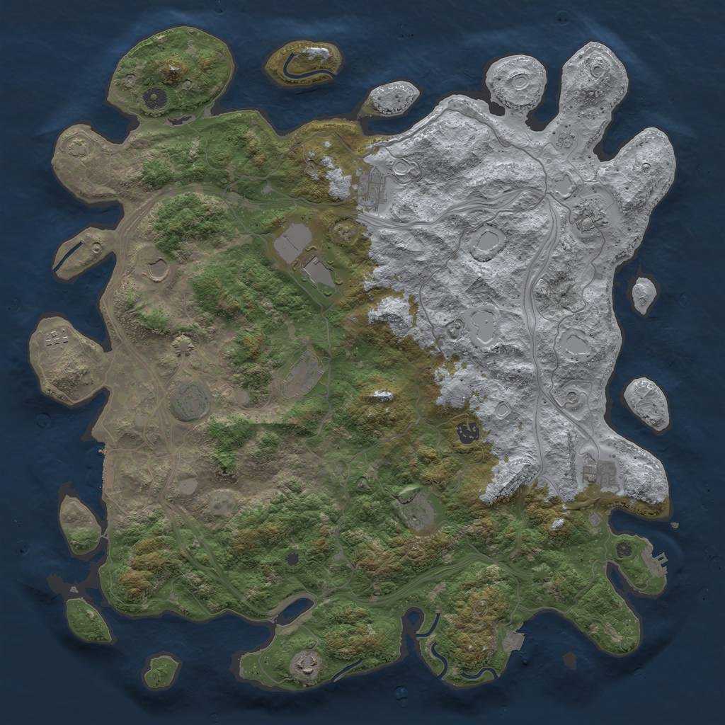 Rust Map: Procedural Map, Size: 4800, Seed: 1616039625, 19 Monuments