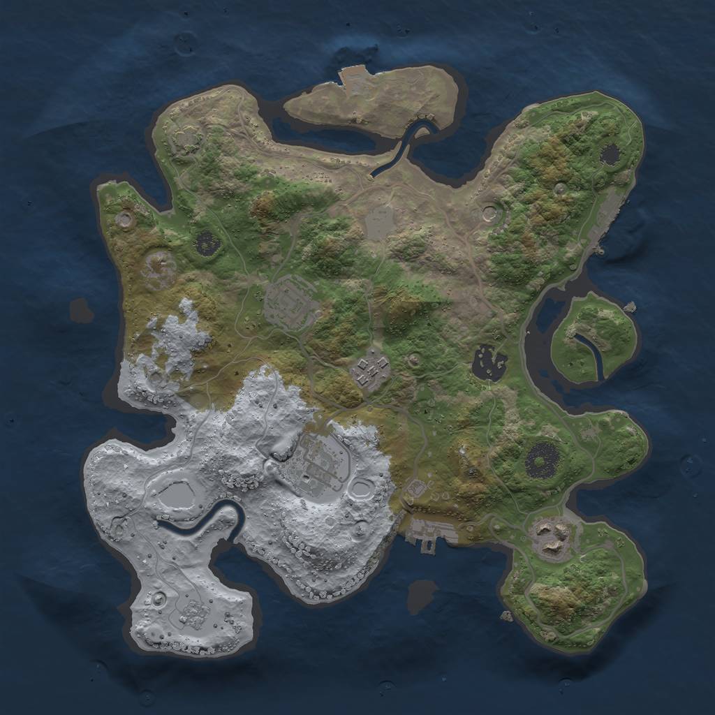 Rust Map: Procedural Map, Size: 3000, Seed: 191818, 13 Monuments