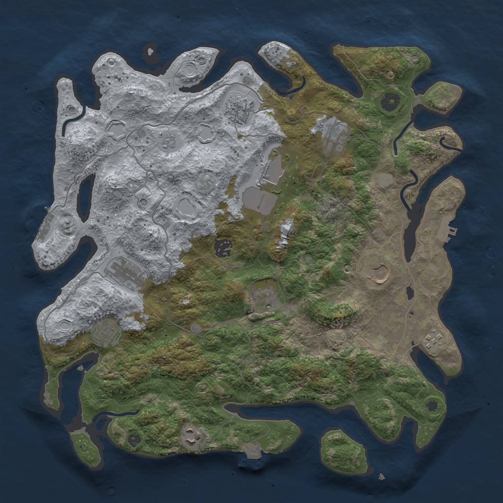 Rust Map: Procedural Map, Size: 4000, Seed: 4509, 18 Monuments