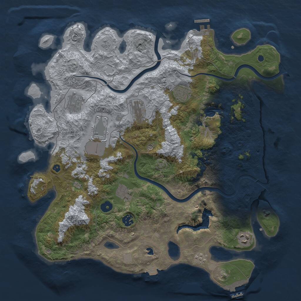 Rust Map: Procedural Map, Size: 4000, Seed: 707412789, 14 Monuments