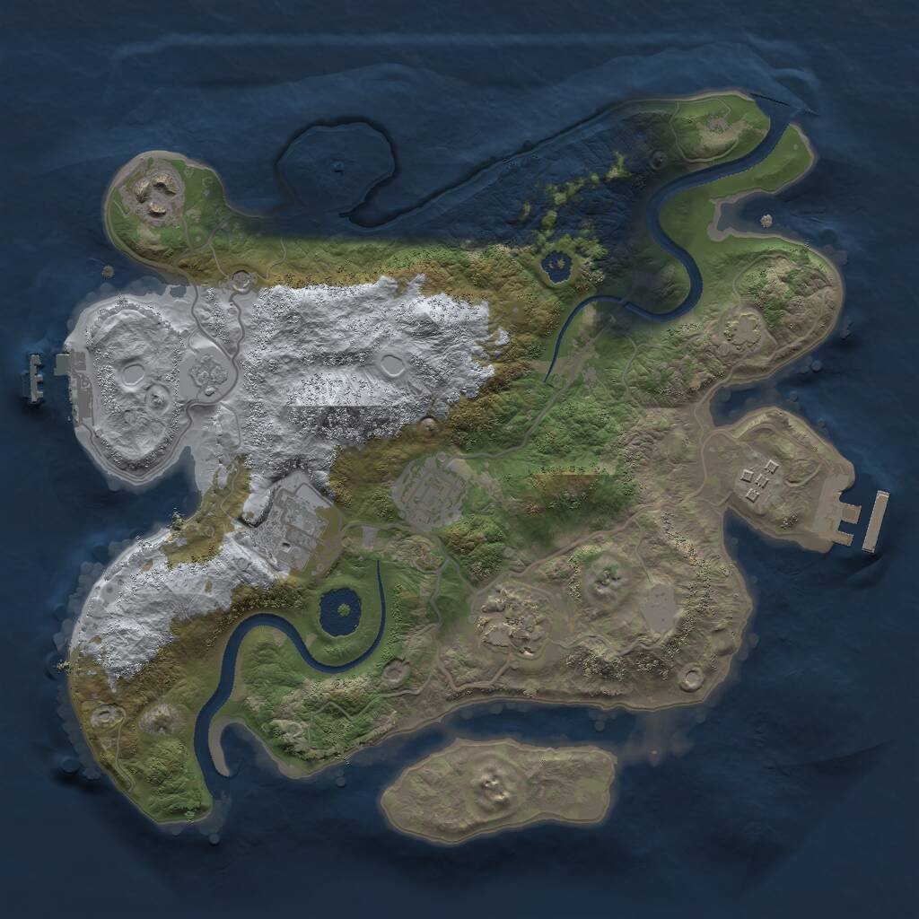 Rust Map: Procedural Map, Size: 3000, Seed: 1681219904, 11 Monuments