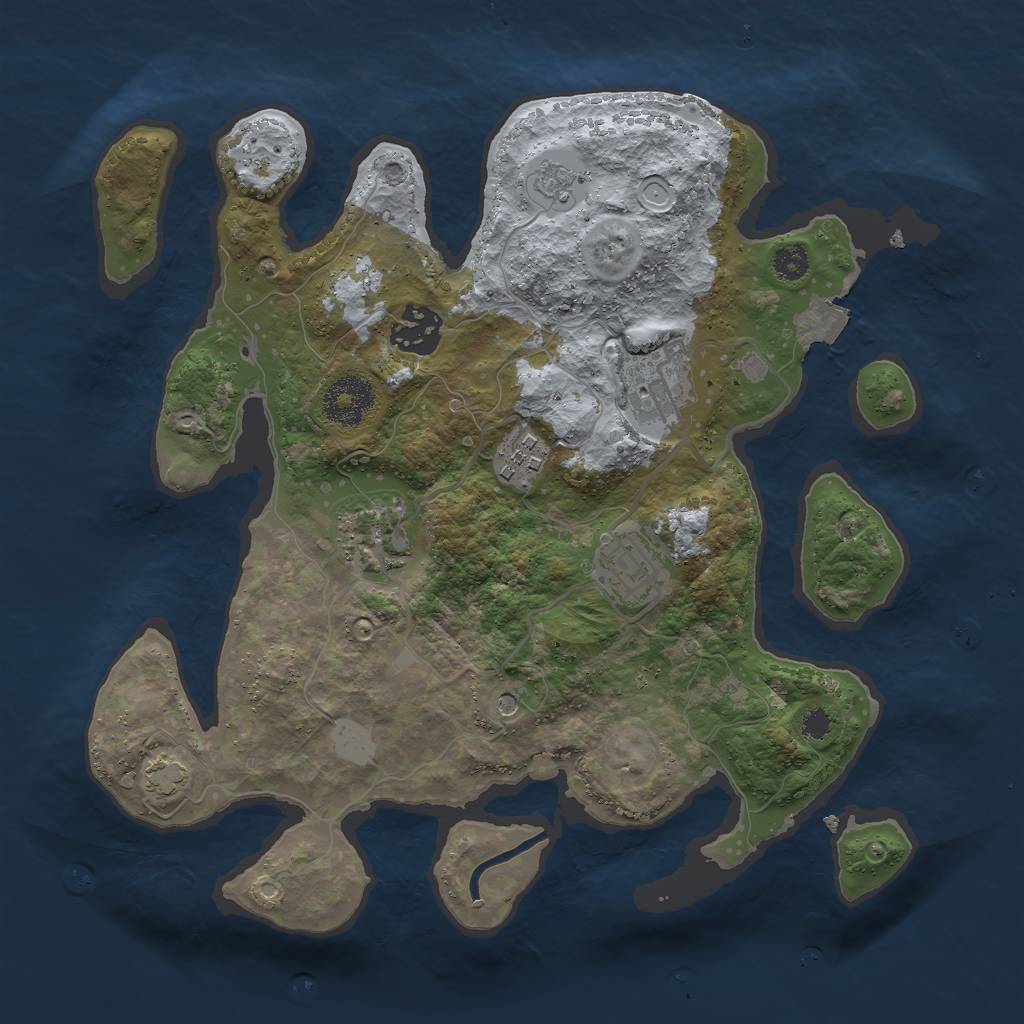 Rust Map: Procedural Map, Size: 3000, Seed: 1003909632, 11 Monuments