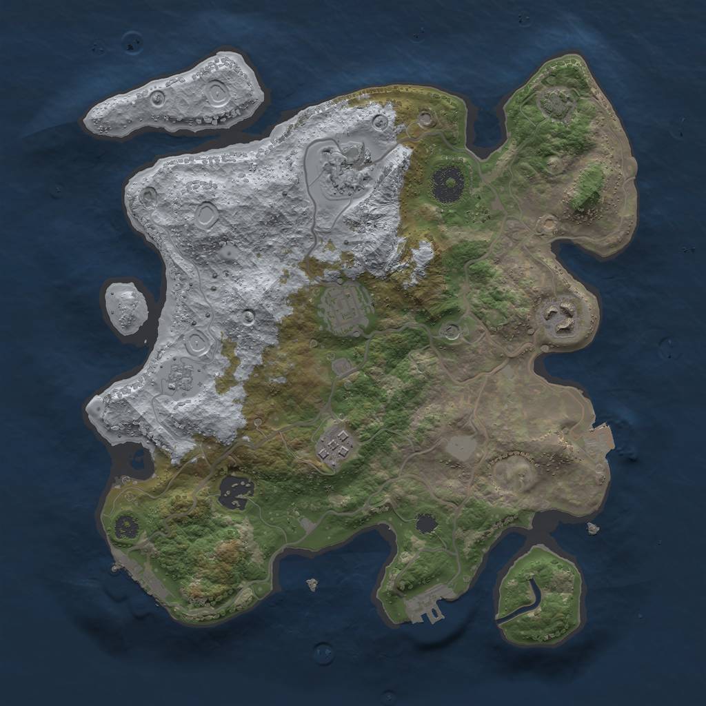 Rust Map: Procedural Map, Size: 3000, Seed: 864540724, 13 Monuments