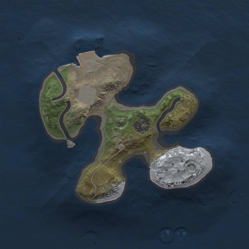 Rust Map: Procedural Map, Size: 1500, Seed: 1415412717, 3 Monuments