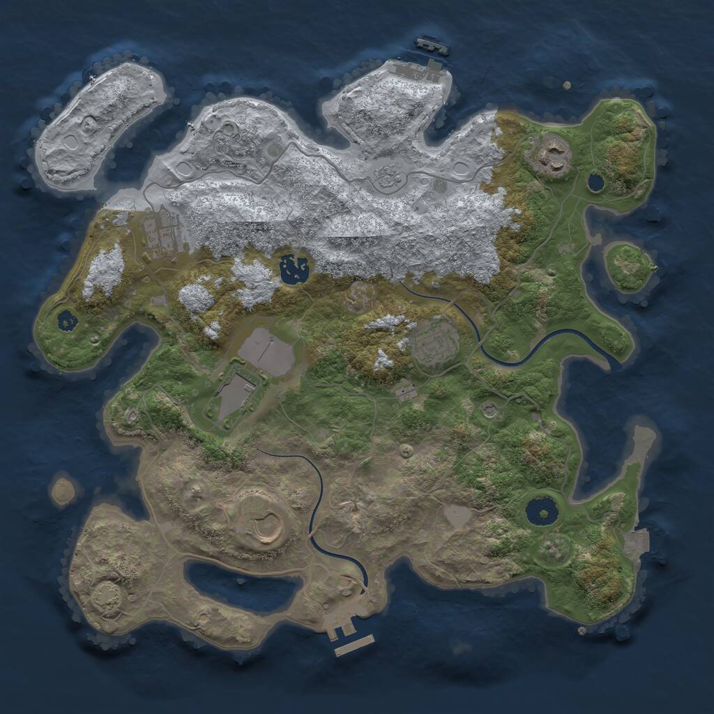Rust Map: Procedural Map, Size: 3500, Seed: 1498134193, 12 Monuments