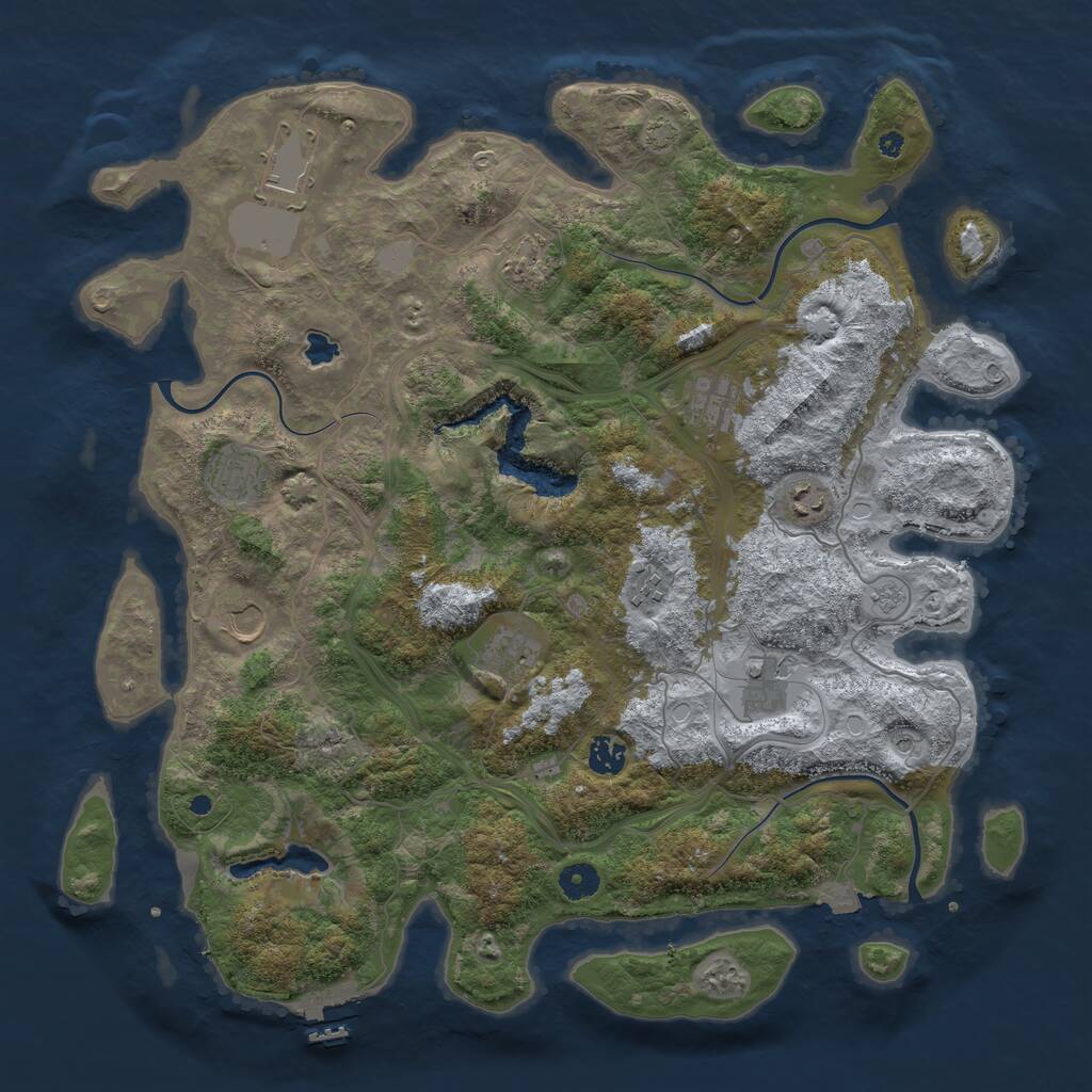Rust Map: Procedural Map, Size: 4300, Seed: 664363916, 15 Monuments