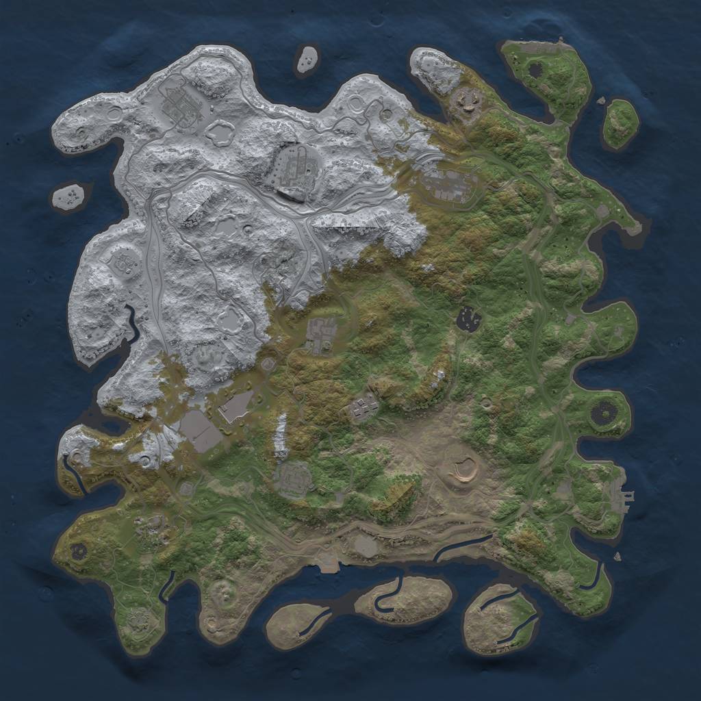 Rust Map: Procedural Map, Size: 4250, Seed: 691591269, 19 Monuments