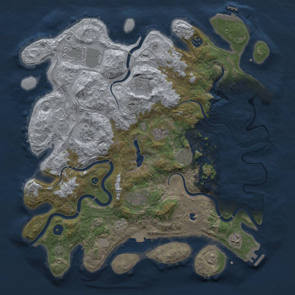 Rust Map: Procedural Map, Size: 4250, Seed: 691591269, 15 Monuments