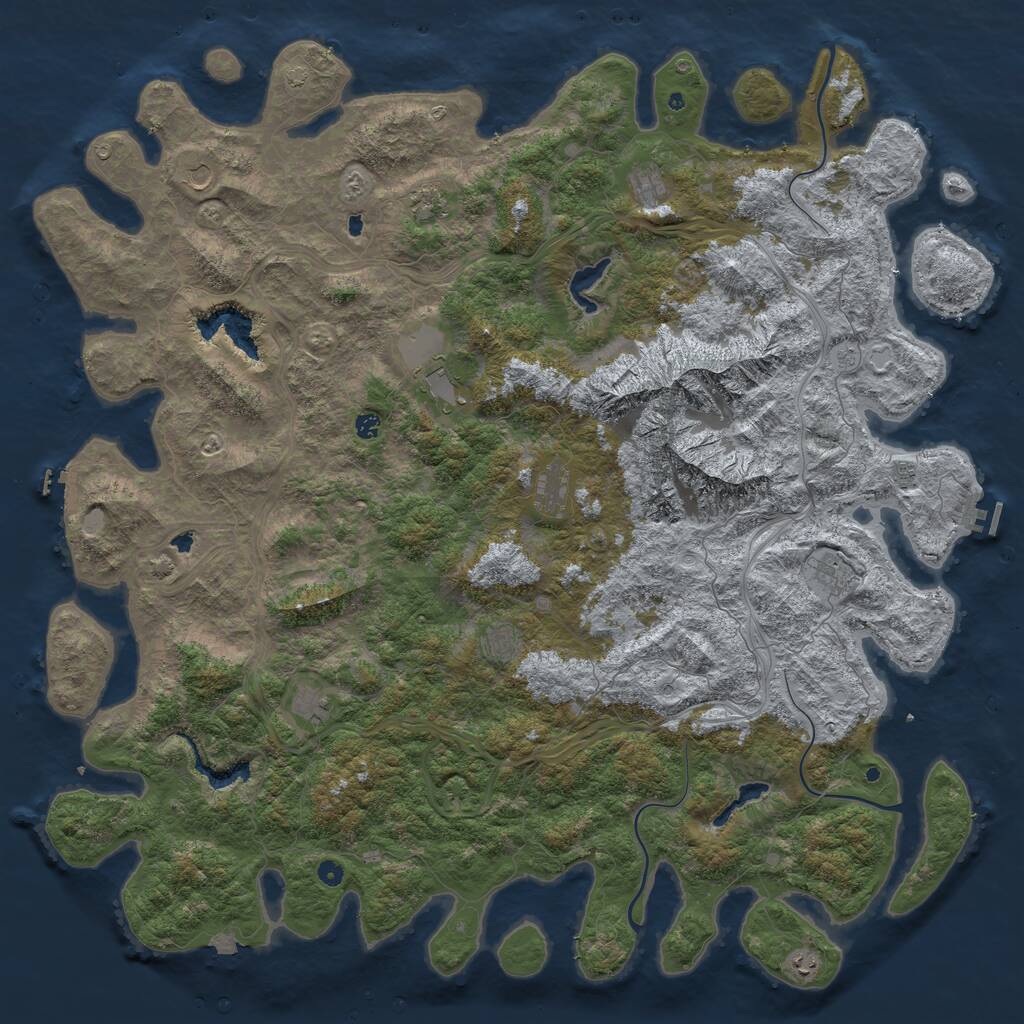 Rust Map: Procedural Map, Size: 6000, Seed: 1002, 17 Monuments