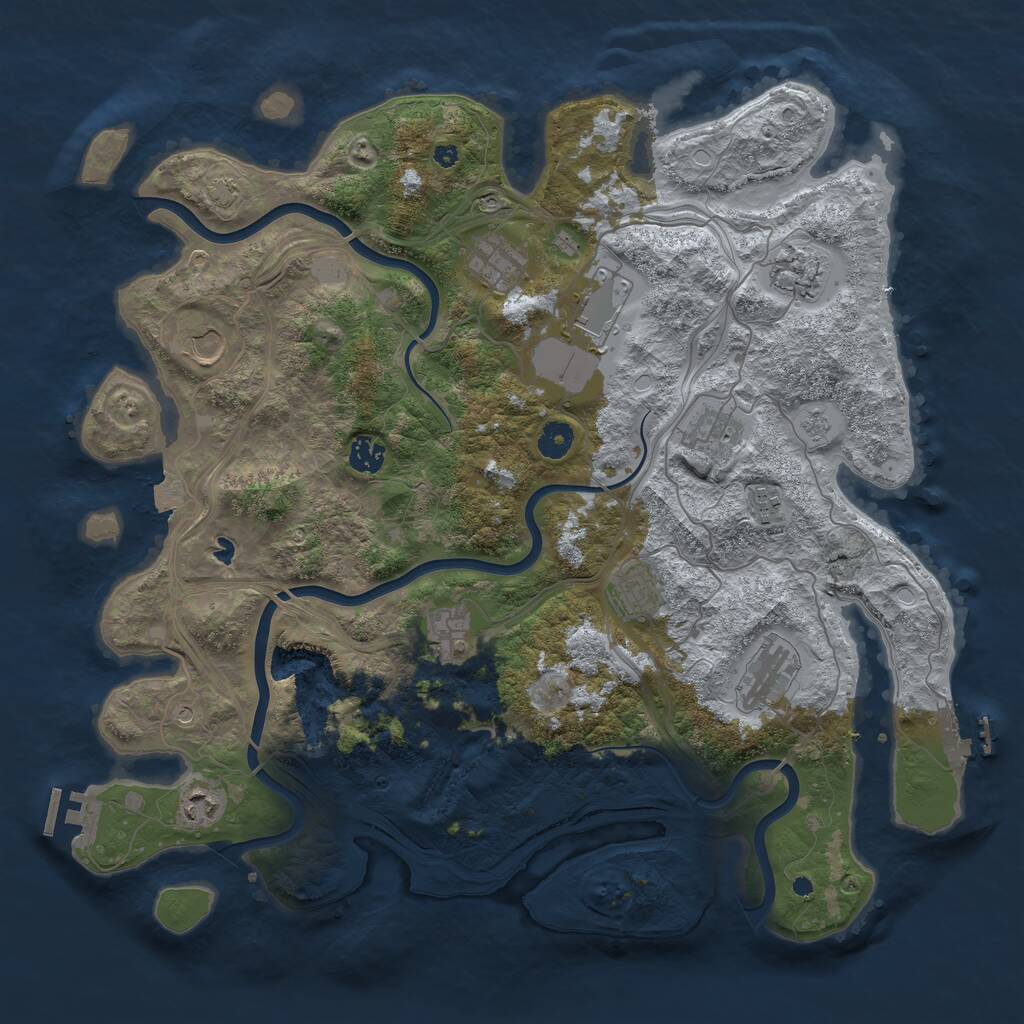 Rust Map: Procedural Map, Size: 4250, Seed: 1313960703, 17 Monuments