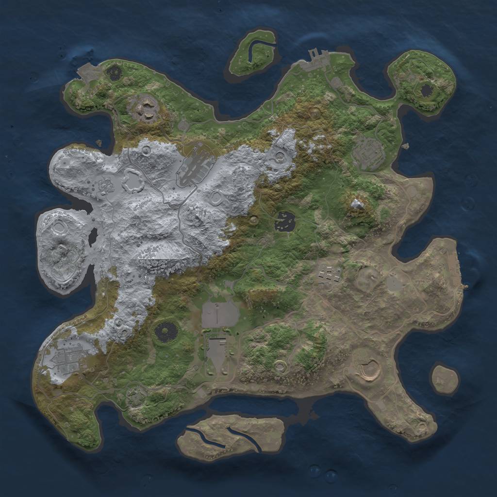 Rust Map: Procedural Map, Size: 3500, Seed: 1681219904, 16 Monuments