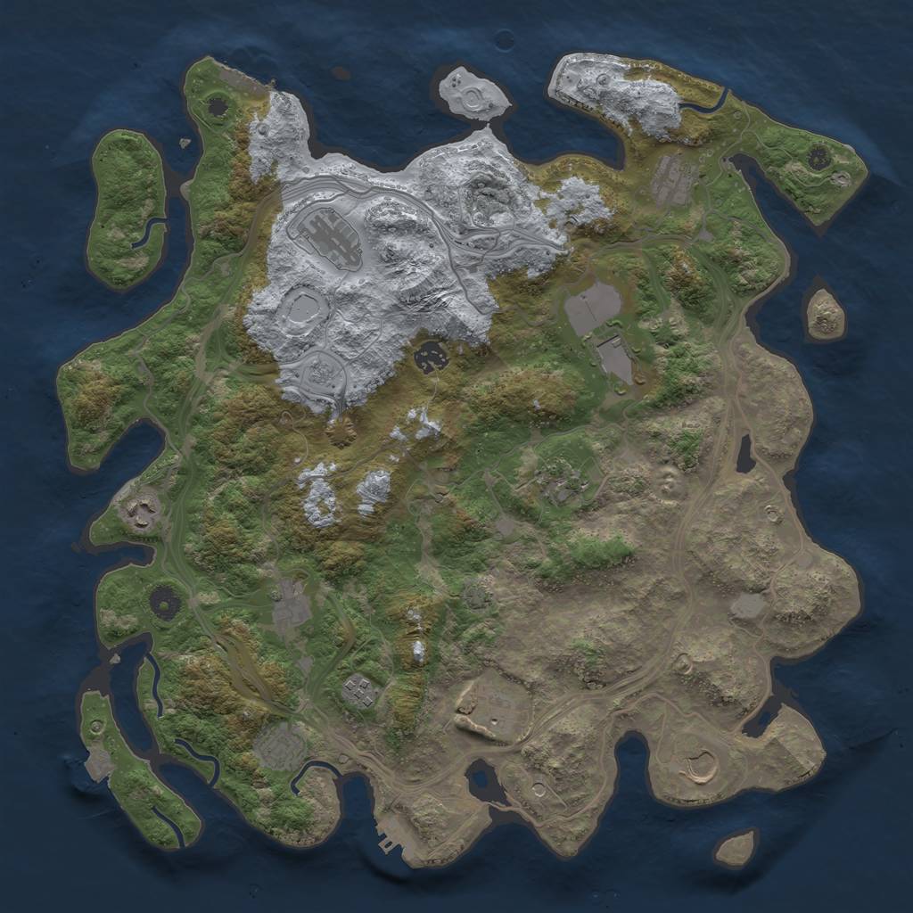 Rust Map: Procedural Map, Size: 4250, Seed: 204431460, 19 Monuments