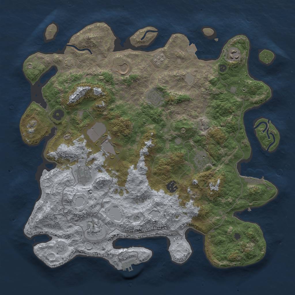Rust Map: Procedural Map, Size: 4000, Seed: 2872, 17 Monuments