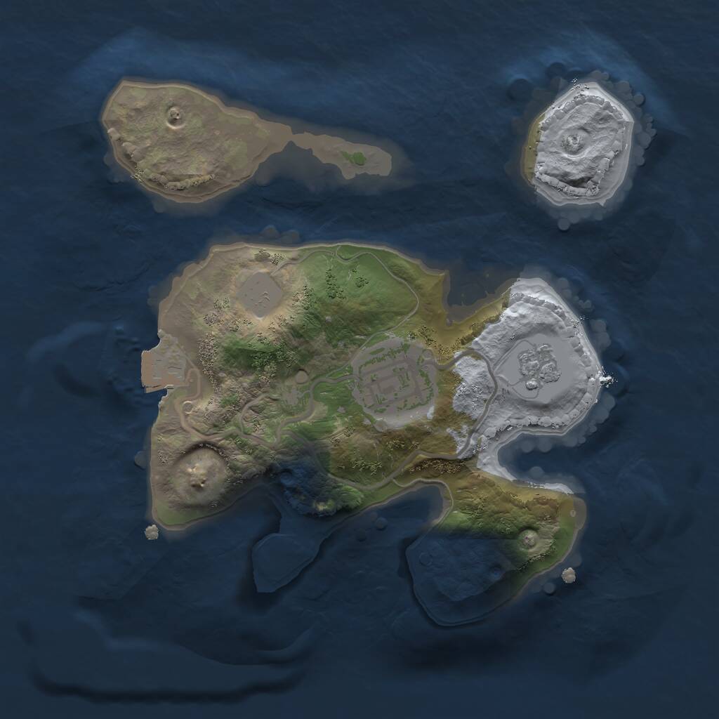 Rust Map: Procedural Map, Size: 2000, Seed: 953165640, 3 Monuments