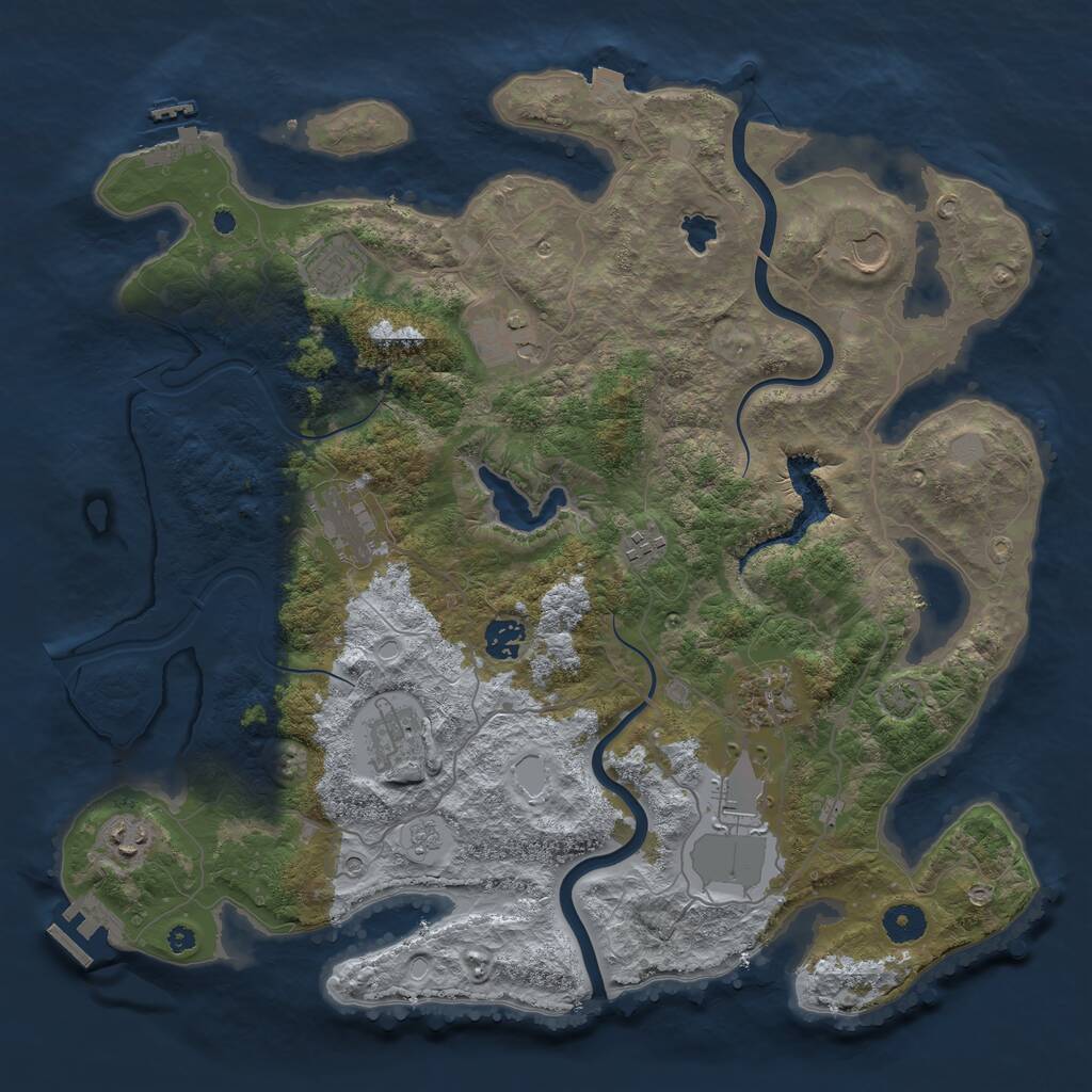 Rust Map: Procedural Map, Size: 4000, Seed: 880901415, 16 Monuments