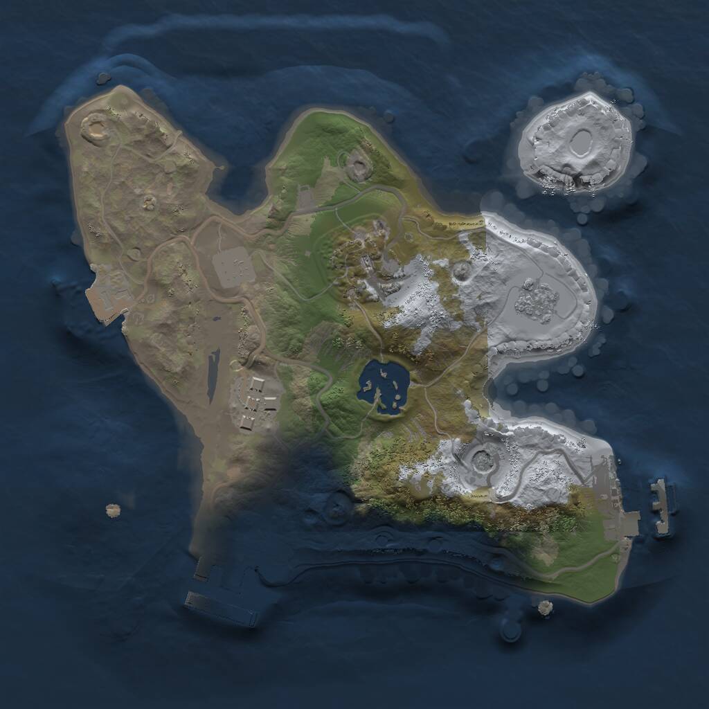 Rust Map: Procedural Map, Size: 2000, Seed: 1122, 8 Monuments