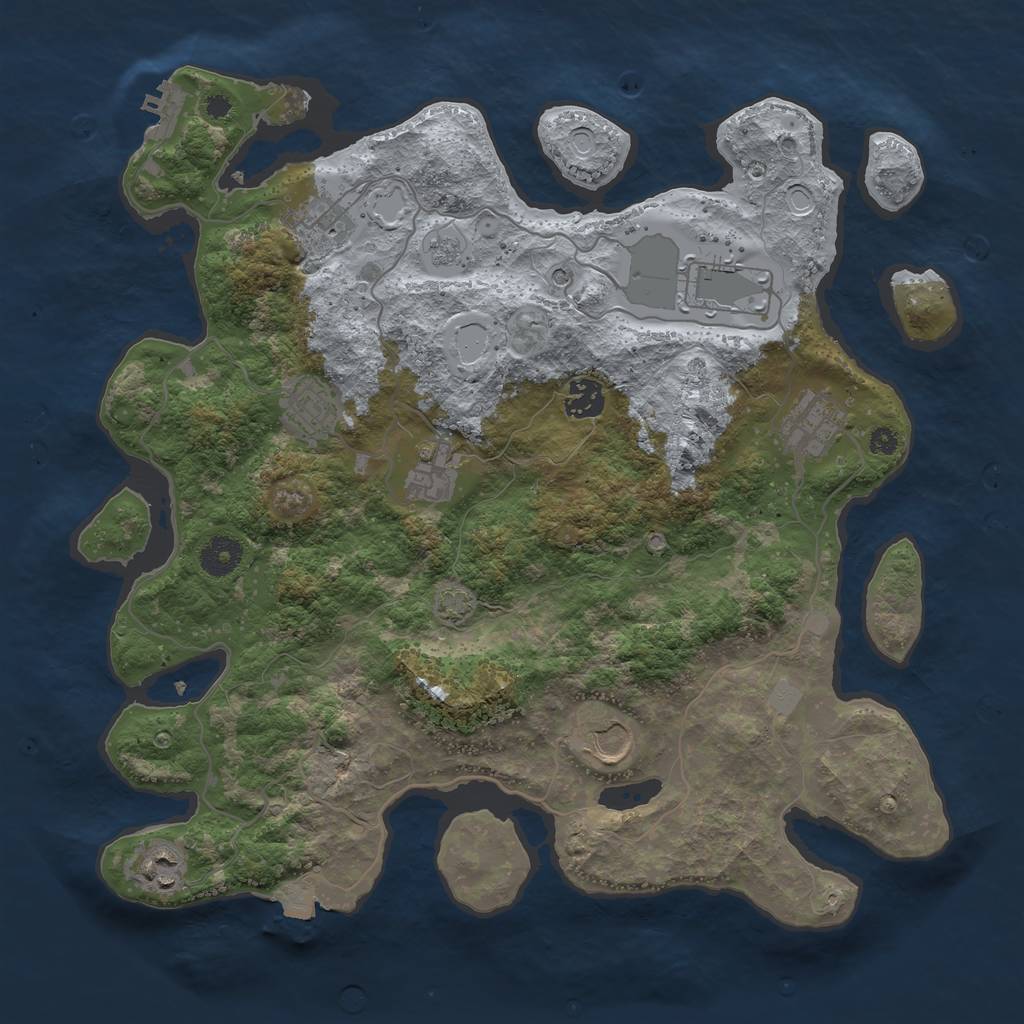 Rust Map: Procedural Map, Size: 3750, Seed: 270511801, 15 Monuments