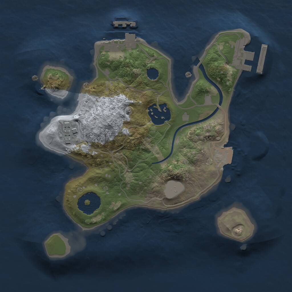 Rust Map: Procedural Map, Size: 2000, Seed: 284466879, 5 Monuments