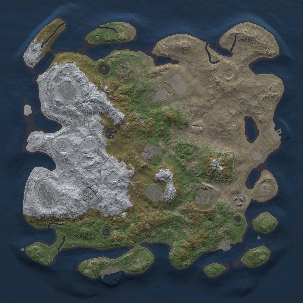 Rust Map: Procedural Map, Size: 4000, Seed: 24153, 19 Monuments