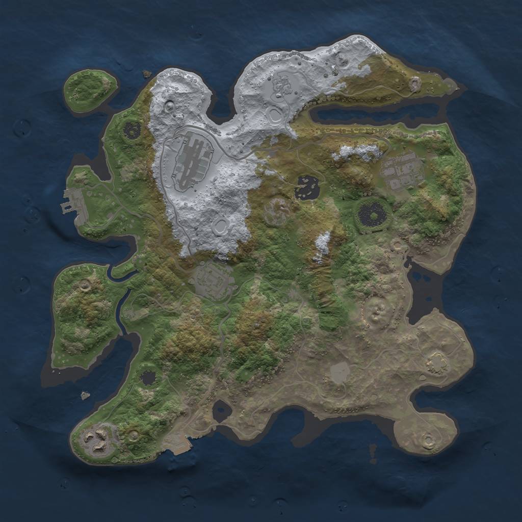 Rust Map: Procedural Map, Size: 3000, Seed: 1602690199, 11 Monuments
