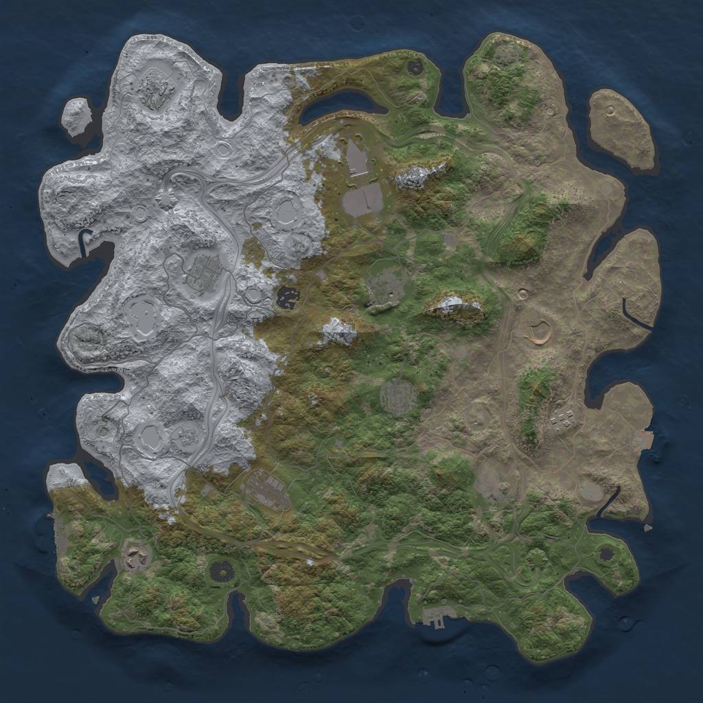 Rust Map: Procedural Map, Size: 4500, Seed: 657888169, 19 Monuments