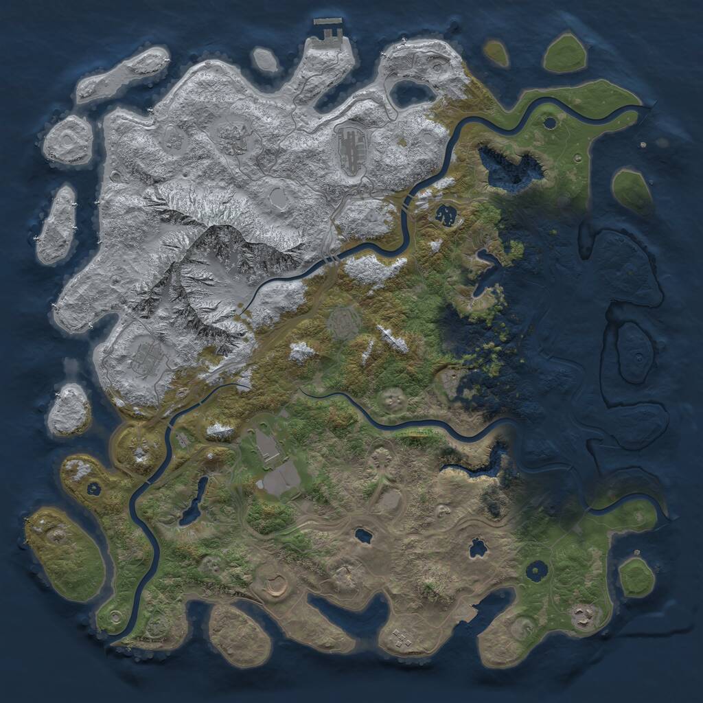 Rust Map: Procedural Map, Size: 5000, Seed: 1253783549, 15 Monuments